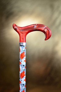 Walking cane Fayet adjustable Coquelicot