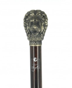 Walking cane Fayet Lion bronze