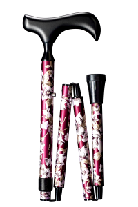 Walking cane foldable Flora Bordeaux (78-88 cm)